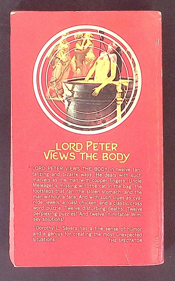 DOROTHY L SAYERS LORD PETER VIEWS THE BODY PAPERBACK EXC  B1960 Foto 2 de 4