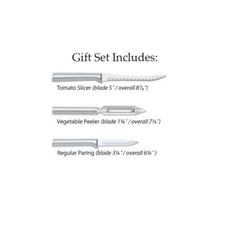 Rada Kitchen Prep Knives USA made L/R hands, Tomato, Peeler, Paring 3pc + Silver