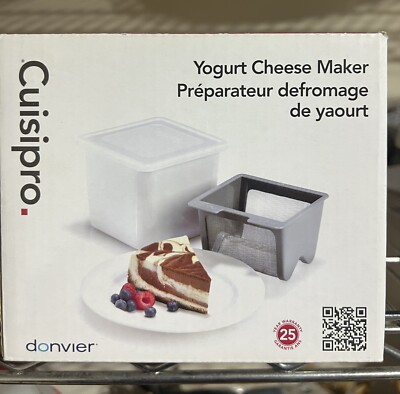 837426 NEW Cuisipro Donvier Yogurt Cheese Maker White BPA FREE