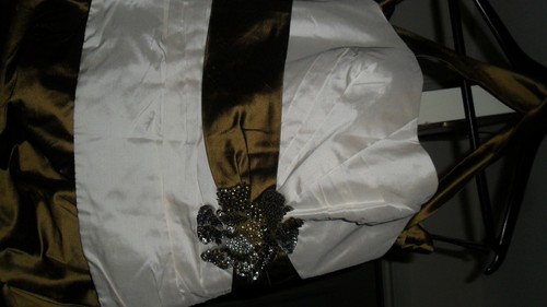 LINEA RAFFAELLI 3PCE MOTHER OF THE BRIDE SKIRT SUIT SIZE UK 12 GOLD AND CREAM - Picture 9 of 11