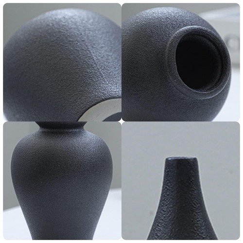 5-Piece Ceramic Mini Flower Bud Vase Set Black Modern Home Decor Decorative V... - Picture 4 of 8