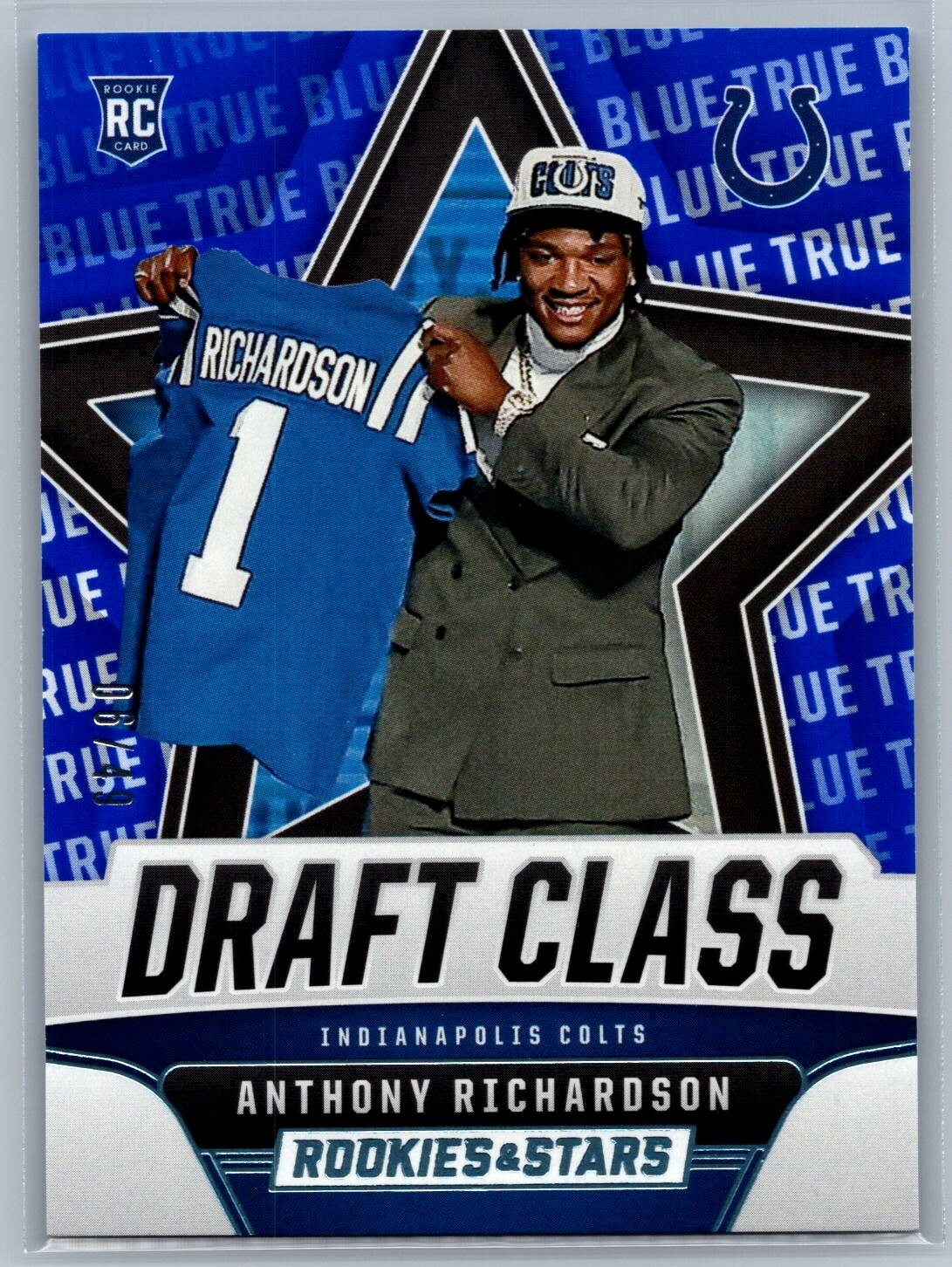 /49 2023 Panini Rookies & Stars - Draft Class True Blue #DC-1 Anthony Richardson