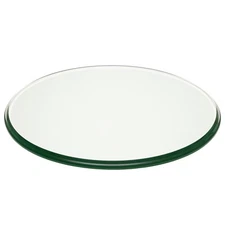 Pro Safe Glass 17" Round Tempered Glass Table Top 1/2" Thick Ogee Edge - Clear