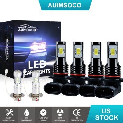 For Mitsubishi Eclipse 1992-1997 Combo LED Headlight Fog Bulbs 6000K Super White