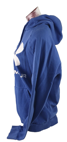 Under Armour Hoodie, Unisex, Size L, Blue With White Logo, Cotton/Polyester, VGC - Picture 4 of 7