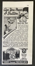 1939 Universal Camera Corp. 1/1000th Second Mercury Tricor Focus Vtg Print Ad