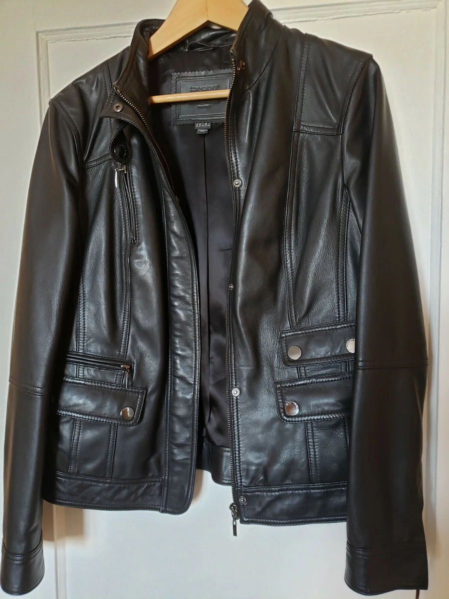 Esprit leather jacket womens shop