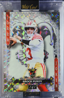 Brock Purdy 2024 Wildcard #WA7JW-BP Joker's Wild White Prizm 1/1