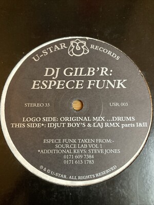 DJ Gilb R - Espece Funk - U-Star Records - House / Downtempo 12  Vinyl Record