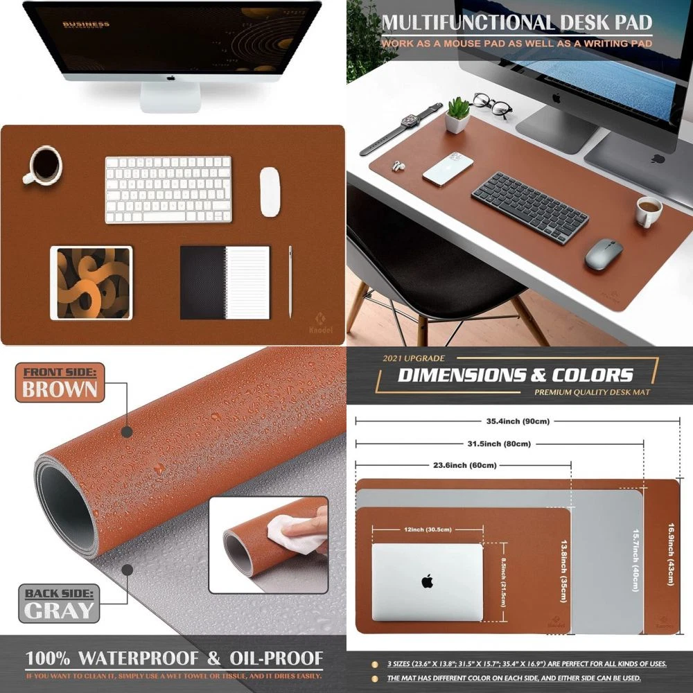 K KNODEL Desk Mat, Mouse Pad, Waterproof Select Size, Color