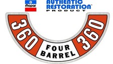 Fits 1974 Up Dodge Plymouth 360 Four Barrel Air Cleaner Decal New Mopar 74- 77 Fits 1974 Up Dodge Plymouth 360 Four Barrel Air Cleaner Decal New Mopar 74- 77