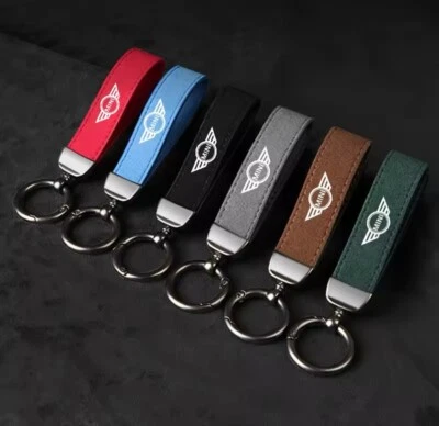 Mini Cooper Keyring Suede Leather Metal For Mini Cooper S JCW R50 R56 F56 F66