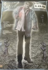 Zombie Man Adult Halloween Costume One Size Fits Most Up To 42  Chest