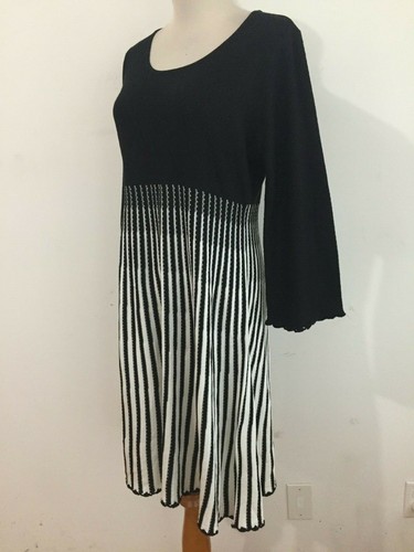 Calvin Klein Knit Sheath Dress Black & Ivory Size L NWT! MSRP $118 - Picture 4 of 12