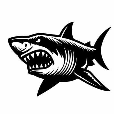 #ad Great White Shark Surf Ocean Black Vinyl Sticker Decal Left or Right $25.99