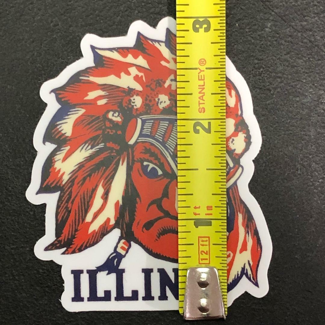 Illinois Fighting Illini Chief Illiniwek 4.5x4.5 in Metallic Decal –  Gameday Spirit Fanstore