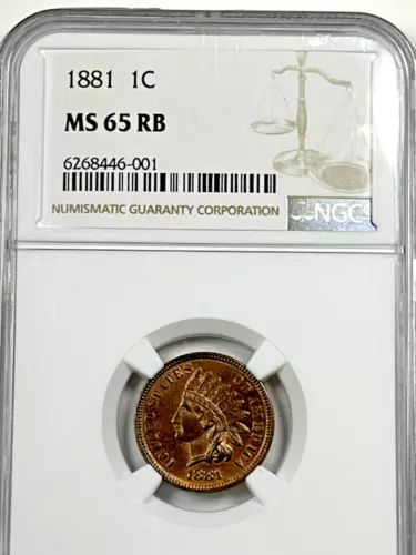 1881 Indian Cent : NGC MS65RB