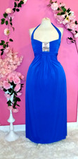 WOMEN SPARKLY ROYAL BLUE SLEEVELESS EVENING DRESS ( SIZE S/M )