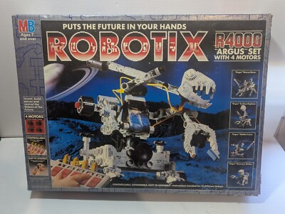 Vintage 1986 Milton Bradley Robotix R4000 Argus set with 4 Motors 98% Complete