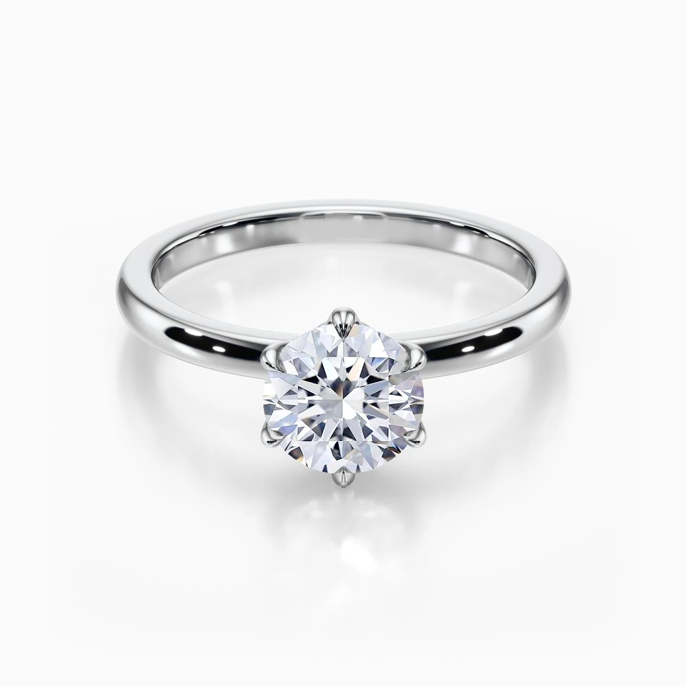 Engagement Ring IGI or GIA Certified Real Diamond Round Cut 0.80 Ct 950 Platinum-image