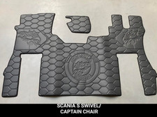 SCANIA S GREY Premium HONEYCOMB Embossed Stitching Floor Mat Swivel Captain Seat