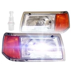 Headlight w/ Adjusters & Chrome Bezel w/ LED Bulbs LH & RH Fit Peterbilt 375 385