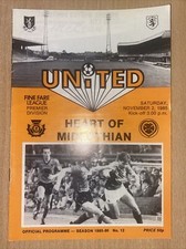 Dundee United V Heart Of Midlothian Programme Scottish Premier League 2/11/85