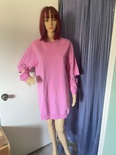 ASOS Pink Sweater Dress Tunic 100% Cotton Size 10