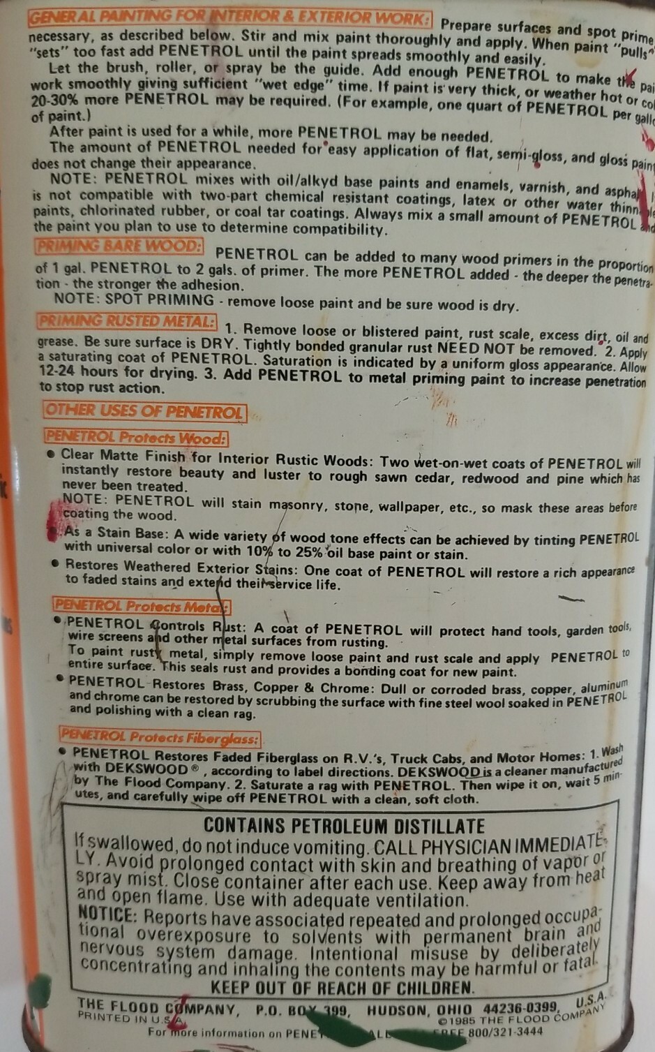 Flood Quality Paint Conditioner Tin Can vintage 1985 Movie