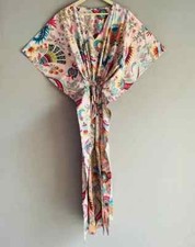 Indian Floral Print Kaftan 100% Cotton Hippie Maxi Women Nightwear Caftan Dress