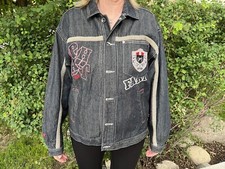 Phat Farm Denim Jacket RARE Large Logo Size L Large