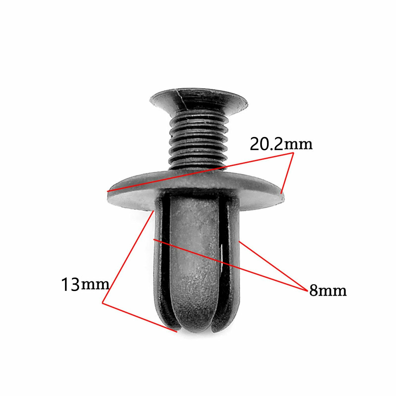 100PCS 8mm Plastic Car Screw Scrivet Clips Interior Trim Panel Clips