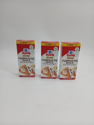 (Lot Of 3) McCormick Pure Pumpkin Pie  Spice Blend Extract 2oz EaNon GMO Sealed*