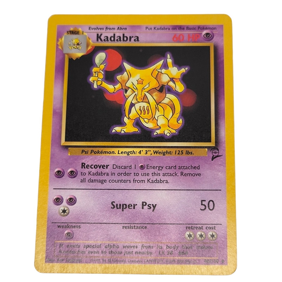 1999-2000 Pokemon Card KADABRA # 46/130 Base Set 2 Wizards of the