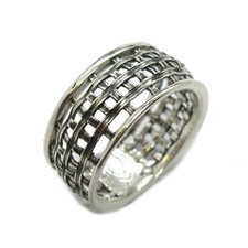Sterling Silver Ring 10mm Wide Patterned Band Genuine Solid Hallmarked 925
