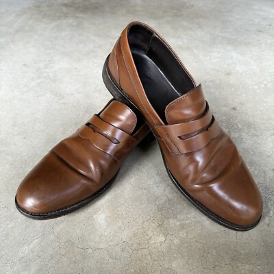 Testoni Basic Mens Brown Leather Slip On Dress Shoes Size 9.5M US