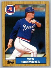 1987 Topps - Ted Simmons #516 Atlanta Braves MLB Baseball Card