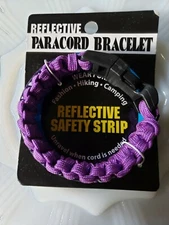 Paracord Bracelet Purple Reflective Believe Dream Jewelry Camping Hiking Cord
