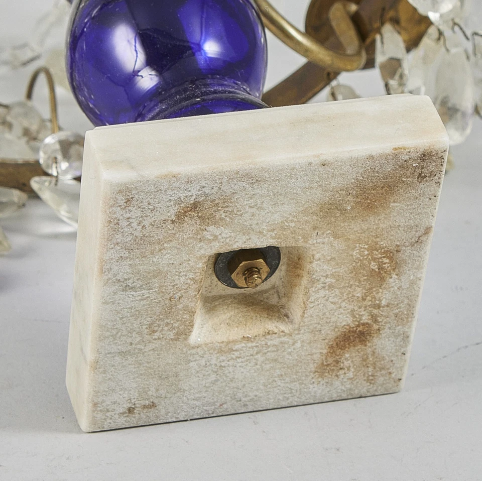 Antiguo Candelabro de Mesa Grande Coleccionable - Candelabro Cristal Prismas 18" Luis XV Foto 4 de 4