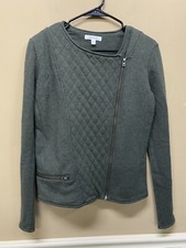 Athleta Belvedere Green Quilted Moto Jacket Asymmetrical Zip Size Small