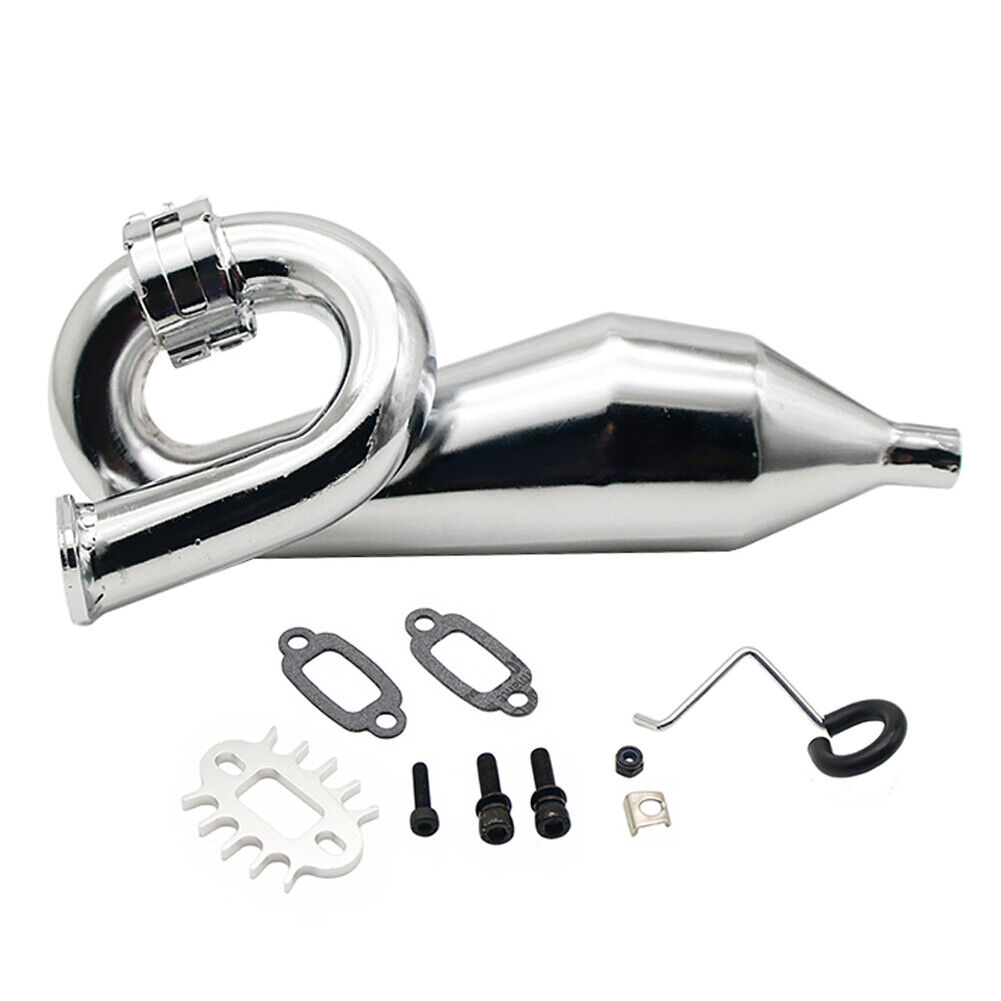 Alloy Exhaust Tuned Pipe Silver For 1/5 HPI BAJA 5B 5T 5SC Alloy Exhaust Tuned Pipe Silver For 1/5 HPI BAJA 5B 5T 5SC