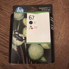 Genuine Hp 67 Black Tri-color Ink Cartridges Oem Sealed Box Exp 042026 Genuine Hp 67 Black Tri-color Ink Cartridges Oem Sealed Box Exp 042026