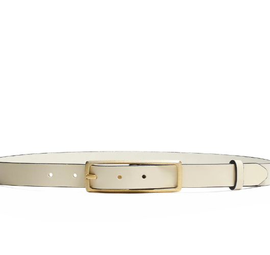 Rag & Bone Women's Greige Leather Small Rebound Texture Belt - Medium -msrp $178