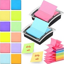 12 Pad Pop up Sticky Notes W/ 2 Pack Pop up Note Dispenser Note Holder Black