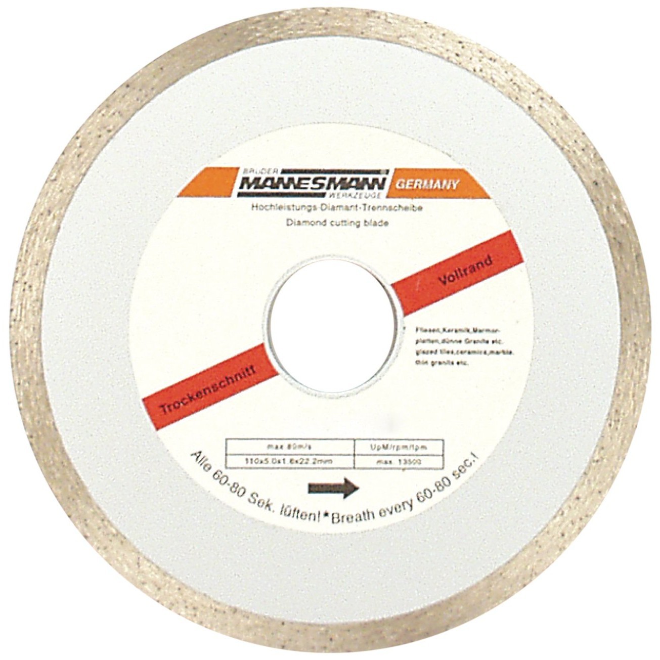 Disque diamant carrelage D230 mm Brüder Mannesmann M1244-230