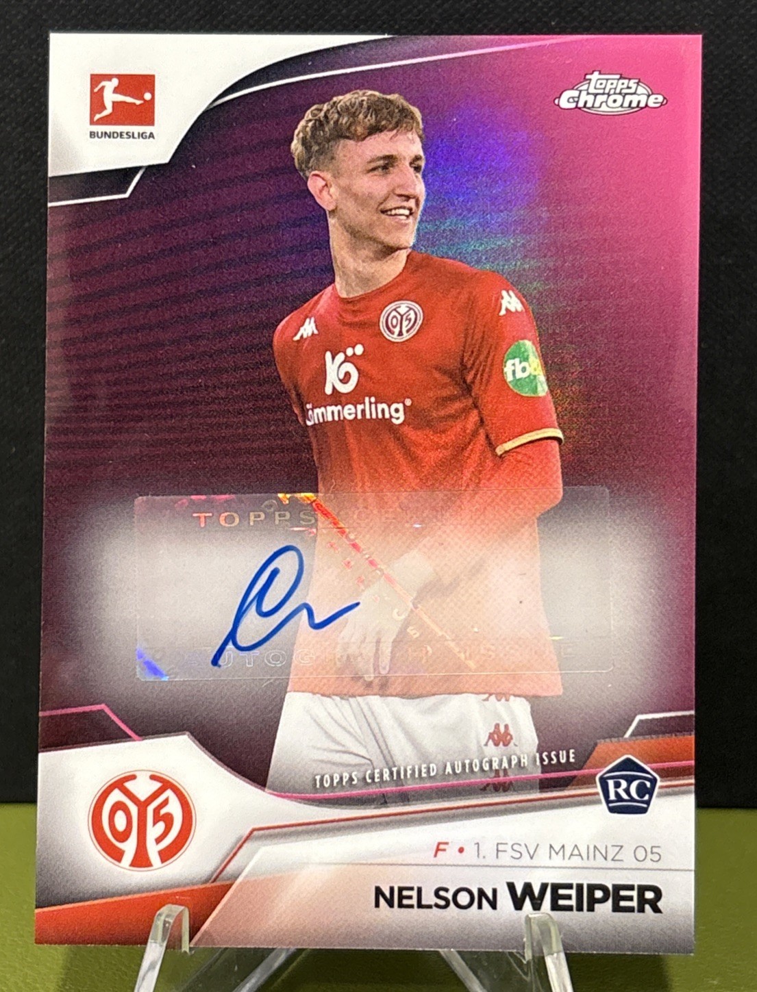 Nelson Weiper 2022-23 Topps Chrome Bundesliga Magenta Refractor /150 (AU, RC)