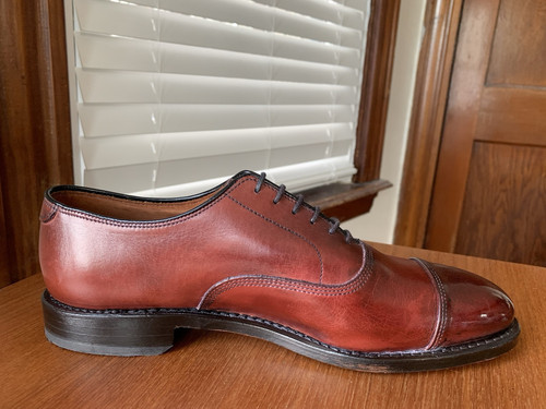 NEW w BOX 1st QUAL| ALLEN EDMONDS 8D PARK AVENUE OXBLOOD CAP TOE DRESS SHOES 8 D - Picture 4 of 17
