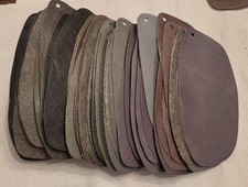 85 Pieces 4 x 8 Top Grain Leather Scrap Pieces 2-5 oz Pre Cut GREEN/GRAY lot