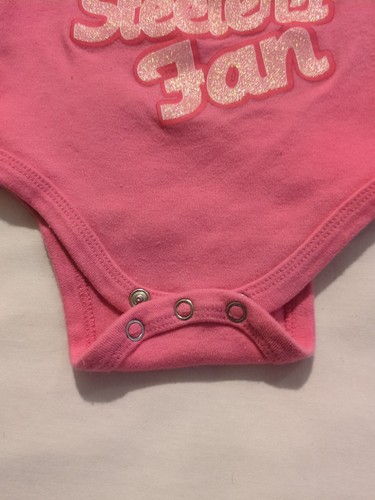 PITTSBURGH STEELERS Infant Girl One Piece Body Suit Creeper 3-6 Mo Pink - Picture 4 of 5