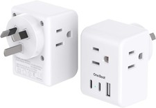2 Pack Australia New Zealand Power Plug Adapter, Australia Travel Adapter with 3